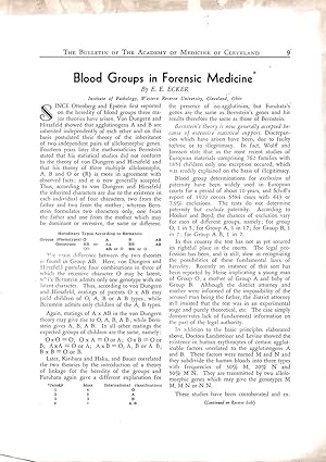 Blood Groups in Forensic Medicine
