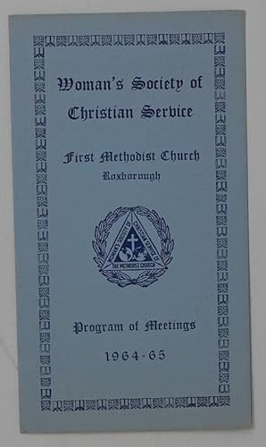 Woman's Society of Christian Service, First Methodist Church, Roxborough - Program of Meetings 19...
