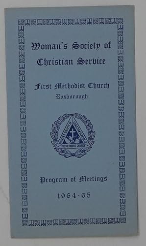 Woman's Society of Christian Service, First Methodist Church, Roxborough - Program of Meetings 19...