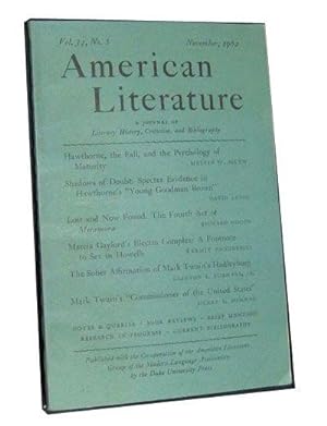 American Literature: A Journal of Literary History, Criticism , and Bibliography (November 1962),...