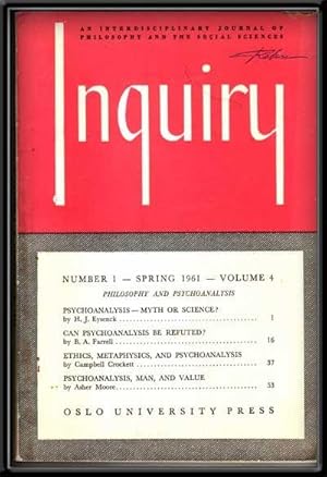 Inquiry: an Interdisciplinary Journal of Philosophy and the Social Sciences, Volume 4, Number 1 (...