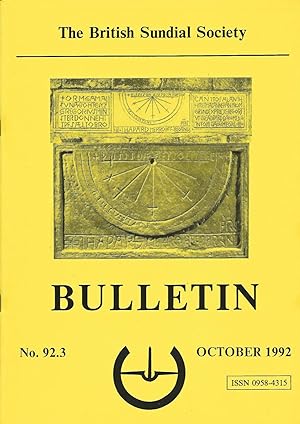 The British Sundial Society Bulletin No. 92.3, October 1992.