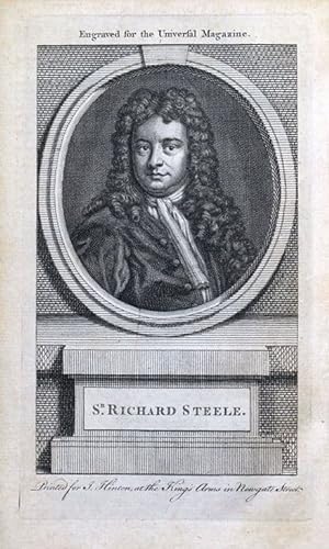 SIR RICHARD STEELE, Writer & Politician, original antique portrait print 1763