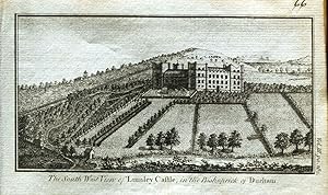 DURHAM LUMLEY CASTLE Original Copper Engraved Antique Print c1770
