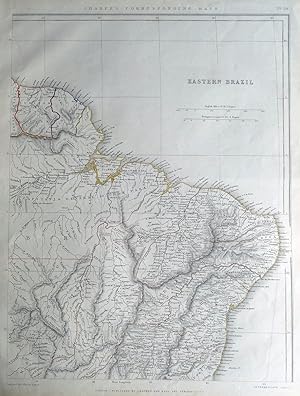 Antique Map SOUTH AMERICA, EASTERN BRAZIL, SURINAME, FRENCH GUIANA Sharpe 1849