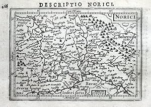 Antique Map BAVARIA, GERMANY, NORICI,NUREMBURG, INGOLSTADT, BERTIUS original 1618