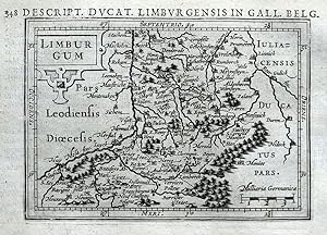 Antique Map BELGIUM, NETHERLANDS, MAASTRICHT, LIEGE, HUY, VERVIERS, BERTIUS original 1618