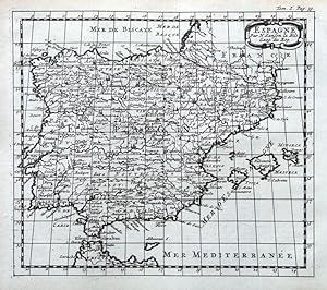Antique Map SPAIN & PORTUGAL N.Sanson original 1721