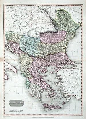 Antique Map TURKEY, GREECE,CROATIA,BOSNIA, BULGARIA etc Pinkerton original 1814