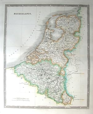 Antique Map THE NETHERLANDS, Teesdales Original Hand Coloured 1841