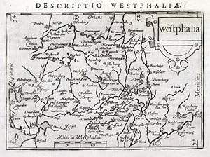 Antique Map GERMANY, WESTPHALIA, WESTFALEN, OSNABRUCK BERTIUS. original 1606