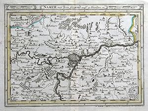 Antique Map NAMUR, BELGIUM, Bodenehr original c1705