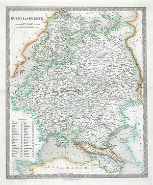 Antique Map RUSSIA, POLAND, ESTONIA, LATVIA, LITHUANIA, Teesdale original 1841