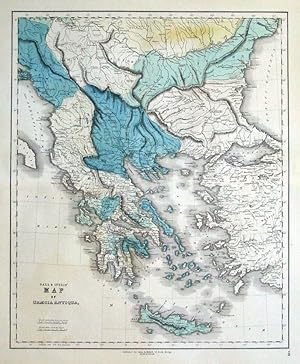 Antique Map ANCIENT GREECE, Gall & Inglis original c1850