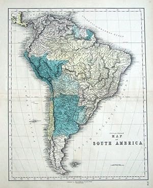 Antique Map SOUTH AMERICA, Gall & Inglis original c1850
