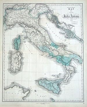 Antique Map ITALY, Gall & Inglis original classical c1850