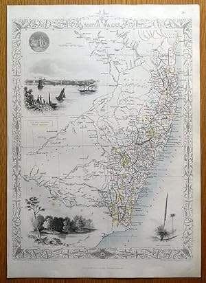 Antique Map NEW SOUTH WALES, AUSTRALIA, RAPKIN & TALLIS original c1850