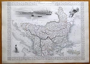 Antique Map GREECE, TURKEY IN EUROPE, RAPKIN & TALLIS original illustrated map c1850