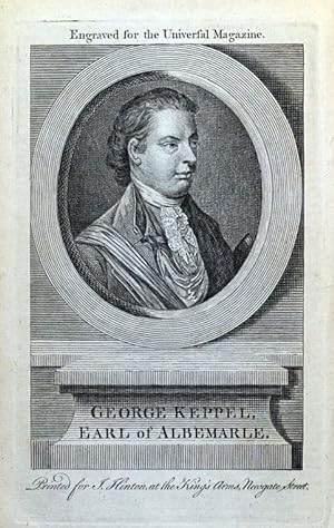 GEORGE KEPPEL, VISCOUNT BURY, EARL OF ALBEMARLE, antique portrait print 1763