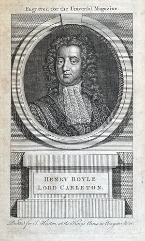 HENRY BOYLE, LORD CARLETON, original antique portrait print 1764
