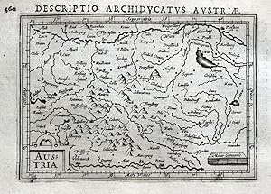 Antique Map AUSTRIA, VIENNA, WIEN, GRAZ, LINZ, STEYER, BERTIUS original 1618