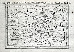 Antique Map CAMBRAI, PERONNE, GUISE, FRANCE, BERTIUS original 1618