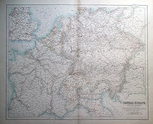 Antique Map RAILWAYS OF CENTRAL EUROPE, Fullarton original c1865