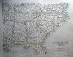 Antique Map UNITED STATES OF NORTH AMERICA, S.E. STATES Fullarton original c1860