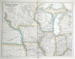 Antique Map UNITED STATES, NORTH AMERICA, NORTH CENTRAL USA Fullarton c1860