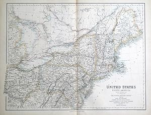Antique Map UNITED STATES NORTH AMERICA, NORTH EAST USA Fullarton original c1860