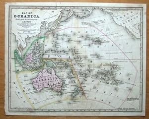 Antique Map AUSTRALIA, MALAYSIA,OCEANICA, POLYNESIA 1839