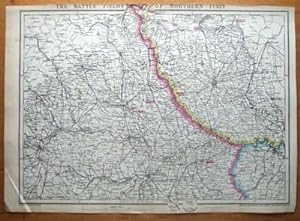 Antique Map BATTLEFIELDS OF N.ITALY, MILANO, TORINO,VERCELLI etc J.Dower c1860