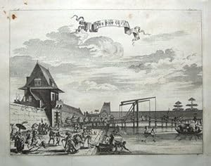 JAKARTA NEW GATE, JAVA, INDONESIA, J.CHURCHILL original antique print 1744.