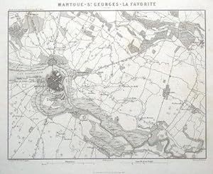 Antique Map MANTOVA, MANTUA, SANT'ANTONIO,LOMBARDY, ITALY, original c1825