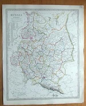 Antique Map RUSSIA,POLAND, LATVIA, LITHUANIA etc c1840
