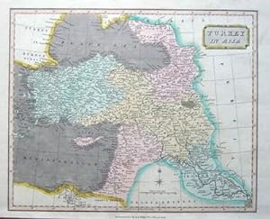 Antique Map TURKEY,CYPRUS, SYRIA, ISRAEL,IRAQ Wallis 1811