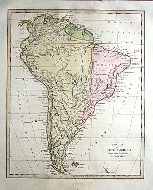 Antique Map SOUTH AMERICA & THE FALKLAND ISLANDS, Hand Coloured Original c1810