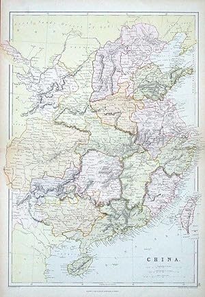 Antique Map CHINA Blackie original 1882