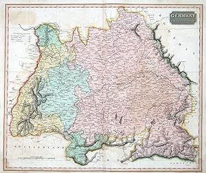 Antique Map GERMANY SOUTH OF THE MAIN, AUSTRIA, THOMSON original 1817