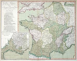Antique Map FRANCE D'Anville, original large format hand coloured 1813