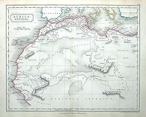 Antique Map NORTH AFRICA, CRETE, SICILY, Original Classical c1840