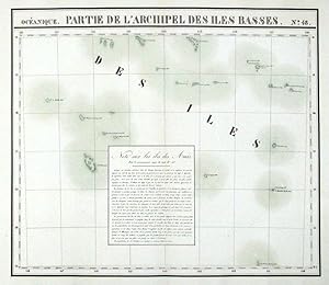 Antique Map BASS ISLANDS, FRENCH POLYNESIA, PACIFIC OCEAN, VANDERMAELEN 1827