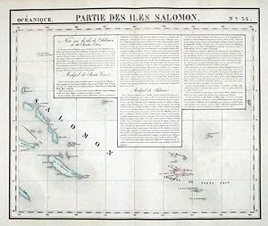Antique Map SOLOMON ISLANDS, SANTA CRUZ, PACIFIC OCEAN, VANDERMAELEN 1827