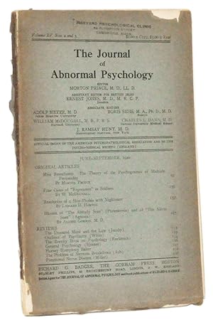 The Journal of Abnormal Psychology, Volume 15, Nos. 2 and 3 (June-September 1920)