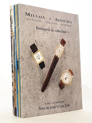 [ Lot de 8 catalogues de ventes aux enchères de montres, maison Millon, Drouot Paris, 2000 à 2003...