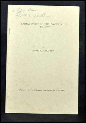 Laisses 169-170 of the Chanson De Roland; Offprinted Article from Modern Language Notes, Voo. 82,...