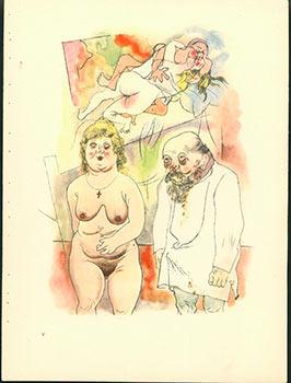 Pappi und Mammi. Daddy and Mommy. (1922) Aquarell Plate No. V from Ecce Homo. Originalausgabe. Fi...