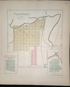 [Map] Valley Falls, & Williamstown (of Jefferson County, Kansas), & Lowell (of Cherokee Co.) [bac...