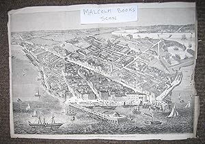 Panoramic Print of the town and port of Southampton with details rear including Slavery ( Titled ...