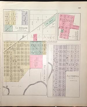 [Map] La Fontaine, Coyville, Neodesha, & Altoona (of Wilson County, Kansas) [backed with] Fredoni...